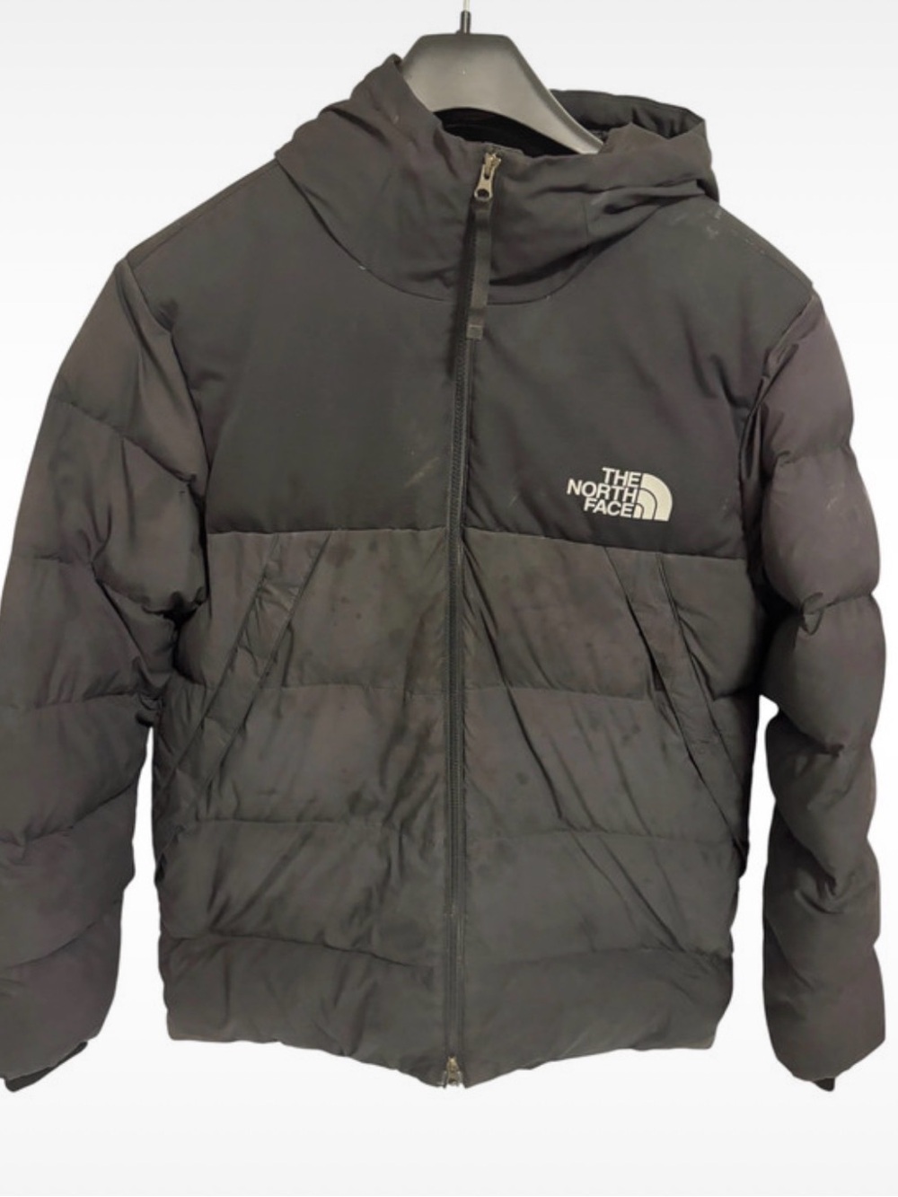 North Face Mens 550 Puffer Mid Length Jacket Size Large Full Zip Black